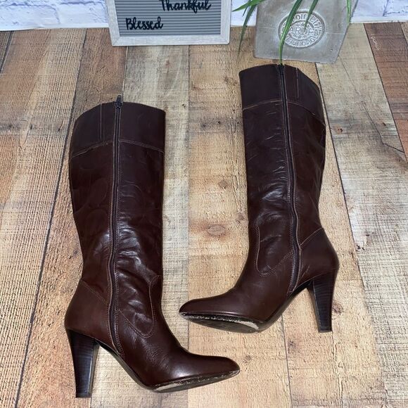 Coach Millie Boots Size 7.5  Signature C Logo Print - Picture 5 of 13